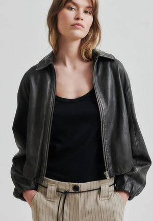 Lato Leather Bomber Jacket