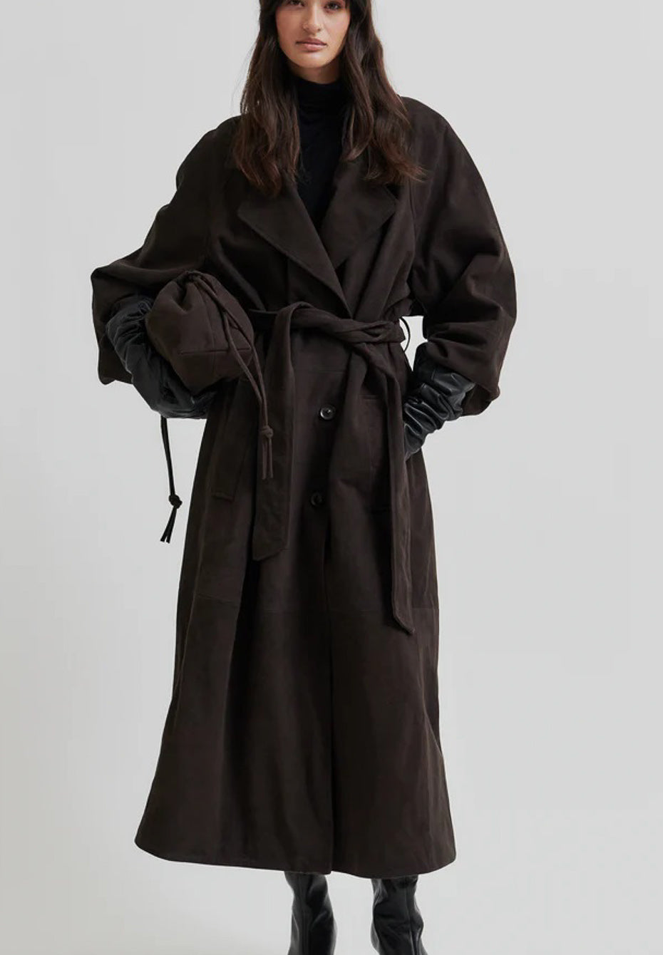 Noomi Suede Trench Coat